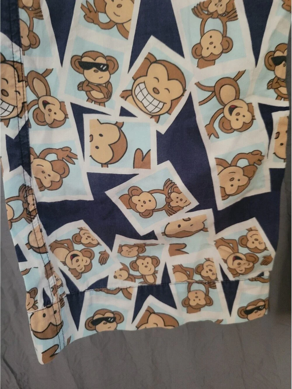 Vintage Aeropostale Pajama Pants Mens M Blue Monkey Print Lounge Sleep Y2K